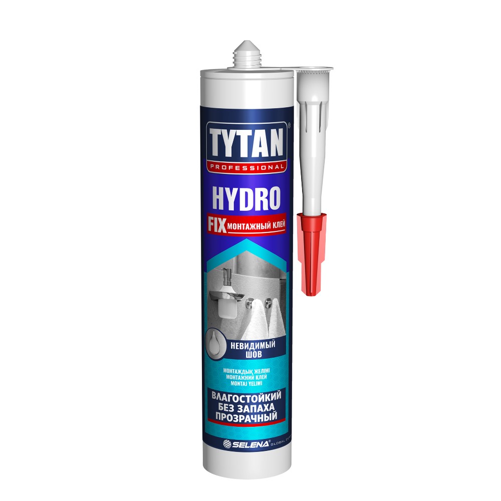 Tytan Professional Hydro Fix клей акриловый монтажный прозрачный 310 мл (1уп=12шт)
