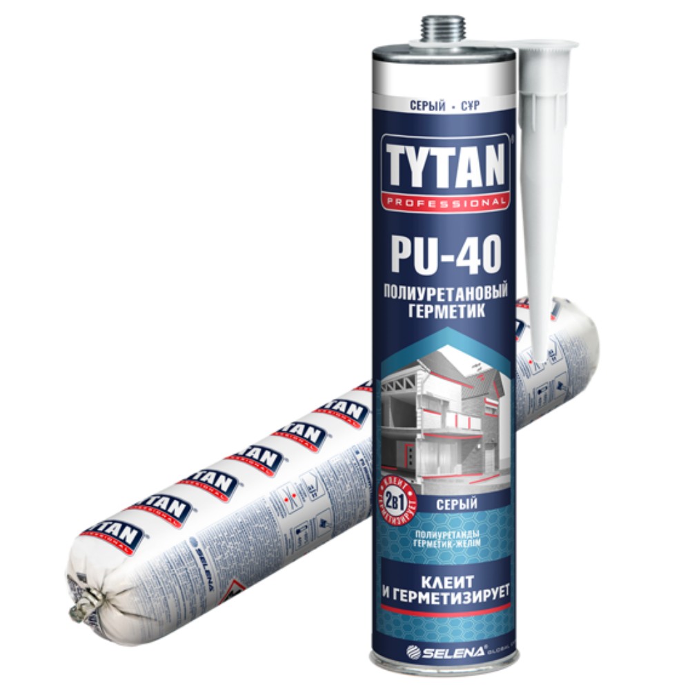 Tytan Professional PU 40 герметик полиуретановый серый 600 мл RAL 7045 OPTIMUM (1уп=12шт)