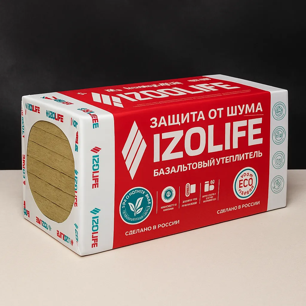 Утеплитель IZOLIFE ФАС ОПТИМА (110 кг/м3) 1200*600*50мм (уп.2,88м2/0,144м3) (48 упак/поддон)